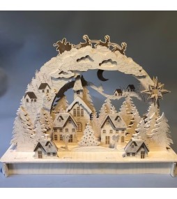 Arco di Natale in Legno con effetto 3D tagliato a Laser